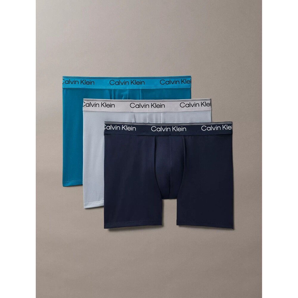 CALVIN KLEIN Boxer Brief Mens XL Blue Gray 3-Pack Microfiber Stretch